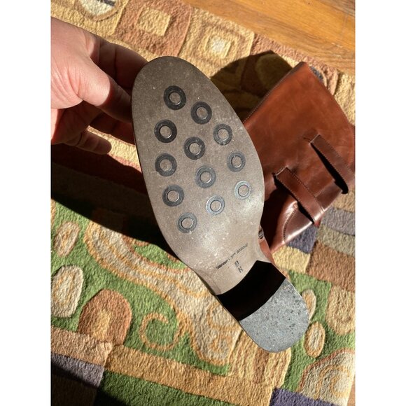 Artisan Leather Riding Boots – Brown Tall Buckle Zip Boot 8N - Picture 6 of 8